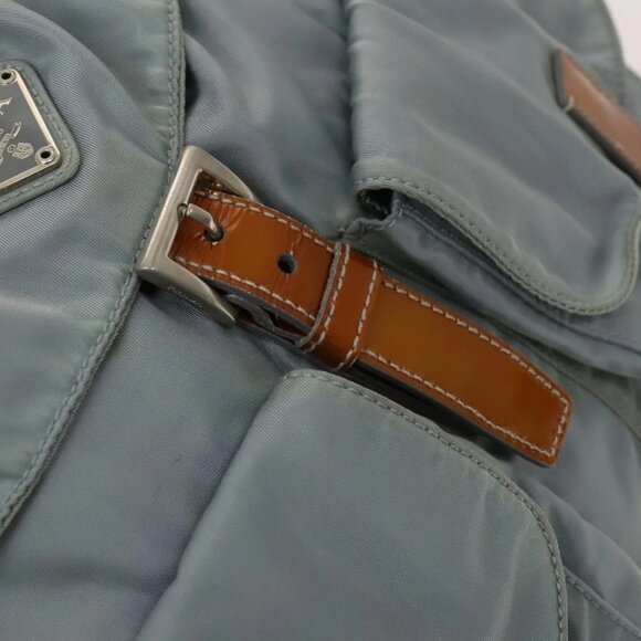 PRADA Backpack Nylon Light Blue Silver Auth - Picture 11 of 16